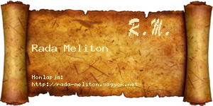 Rada Meliton névjegykártya